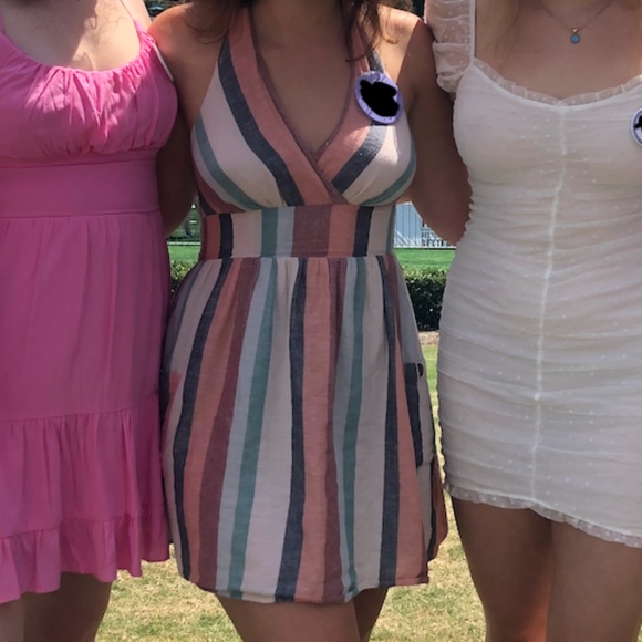 Pastel Striped Halter Sundress American Eagle - Picture 7 of 7